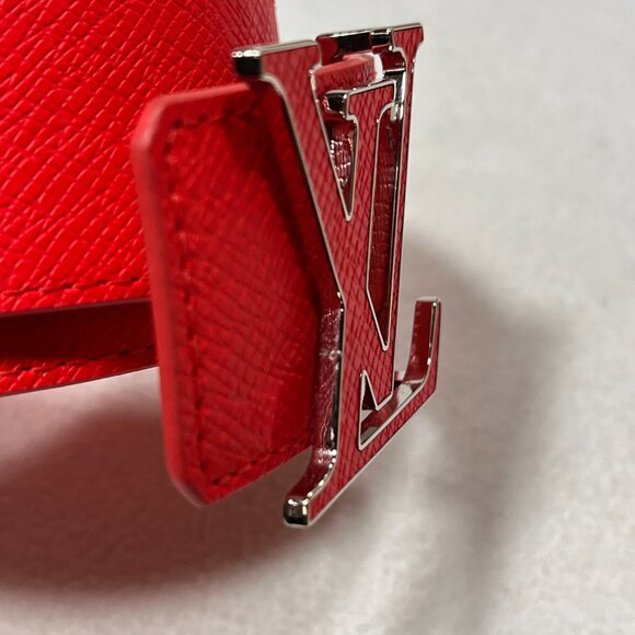 Louis Vuitton Red LV Initiales Belt Silver Buckle 40 With Box Duster Bag - Picture 6 of 16